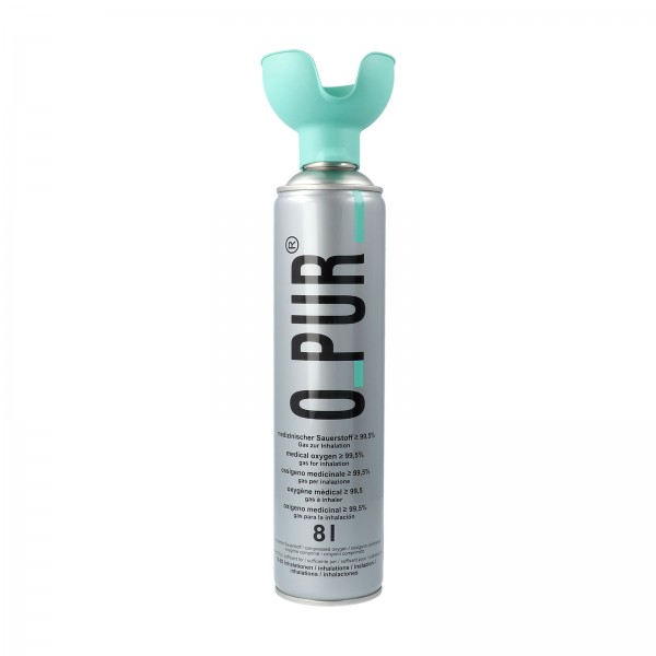 Botella Oxigeno puro O-PUR. 8 Litros. (80 inhalaciones)