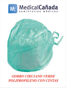 Gorro de cirujano con cintas color verde