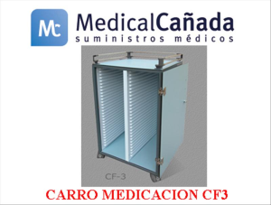 Carro medicacion cf3 plus gris (72 bandejas wiegand 291)