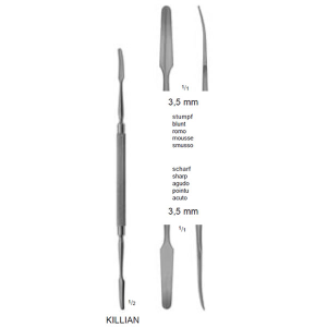 Periostotomo Killian romo/agudo 3,5 mm 18,5 cm