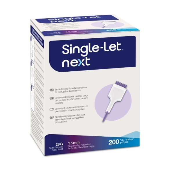 Single-Let next Lancetas de seguridad Caja de 200 uds