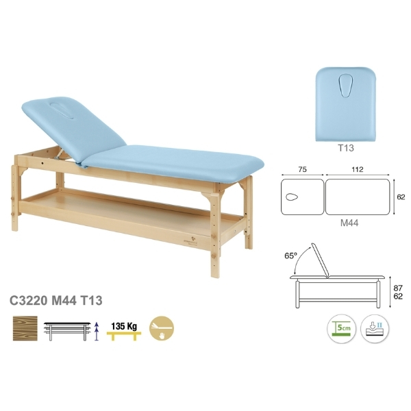 Camilla de Masaje Fija de Madera natural C3220 Ecopostural