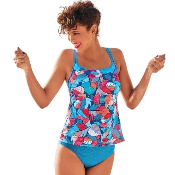 Top tankini protésico Rimini azul celeste