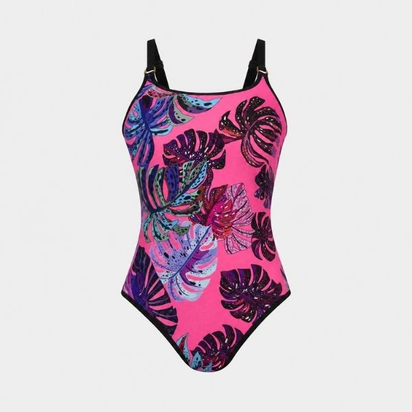 Bañador protésico Carini rosa estampado