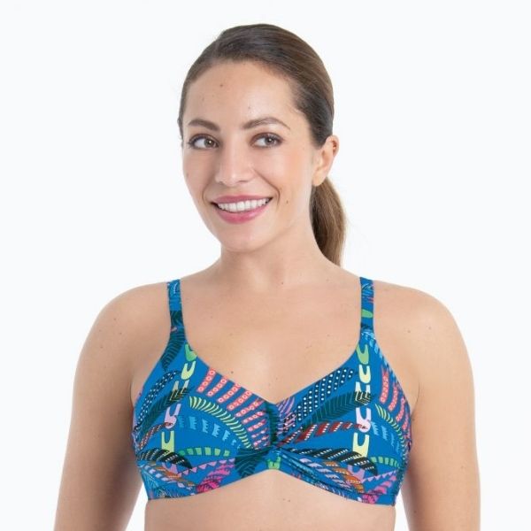 Top bikini protésico modelo Santa Rosa azul diamante