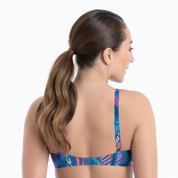 Top bikini protésico modelo Santa Rosa azul diamante