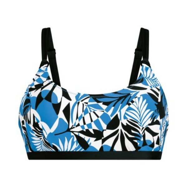 Top de bikini protésico Nola azul y blanco