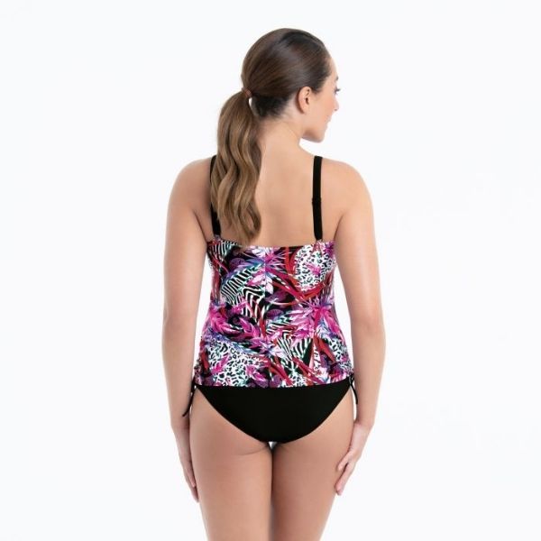 Top tankini protésico Latina rosa estampado