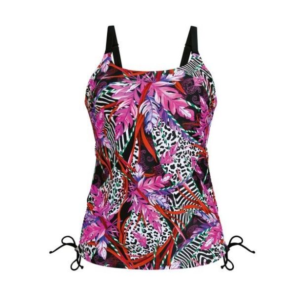 Top tankini protésico Latina rosa estampado