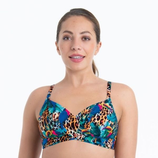 Top de bikini protésico Liberia estampado