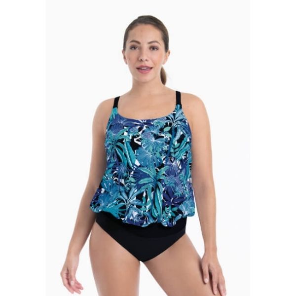 Top tankini protésico modelo Girona azul marino