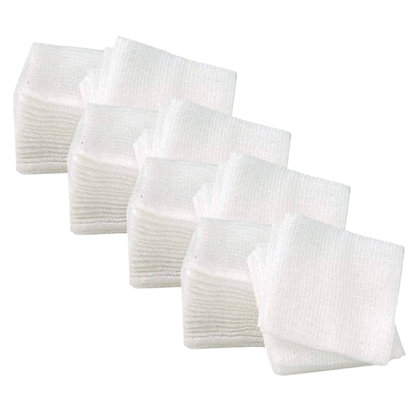 Gasas no Esteriles de Algodon Plegadas de diferentes medidas