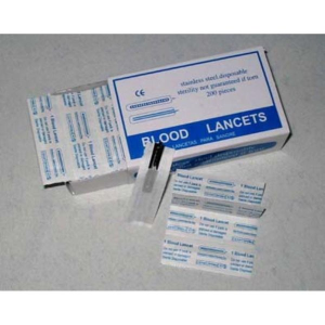Lancetas desechables esteriles para muestras de sangre Caja 200 unidades