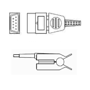 Sensor SPO2 reutilable adulto pulsioximetro conector tipo DB9