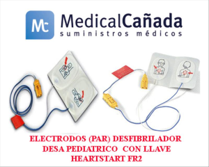 Electrodos (par) desf. desa pediat. c/llave heartstart fr2