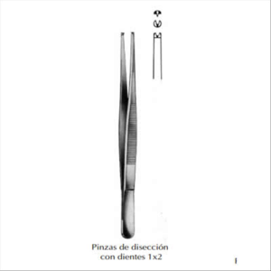 Pinza Diseccion 14 cm c/d 1x2