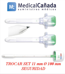 Trocar set 11 mm ø 100 mm seguridad -  ec10 dl