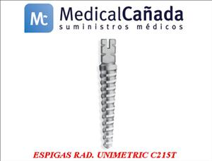 Espigas rad. unimetric c215t blanco 108s p/25