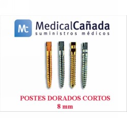 Postes dorados cortos nº 2 (8 mm) c/12